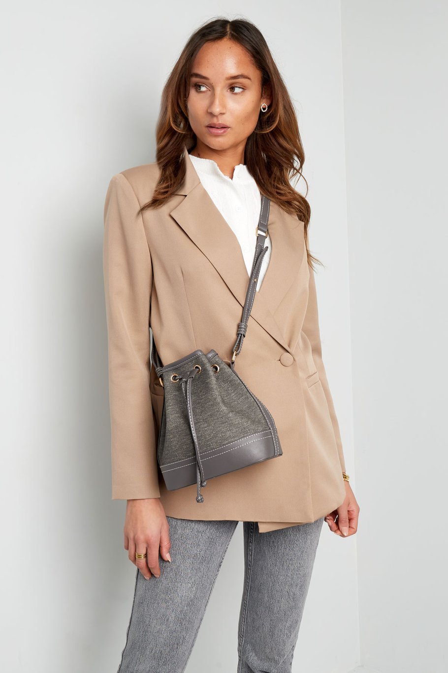 Denim-Beuteltasche – dunkelblau Bild3